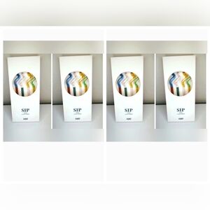 HAY Spiral Handmade Reusable Glass Sip Straws- Set Of 16